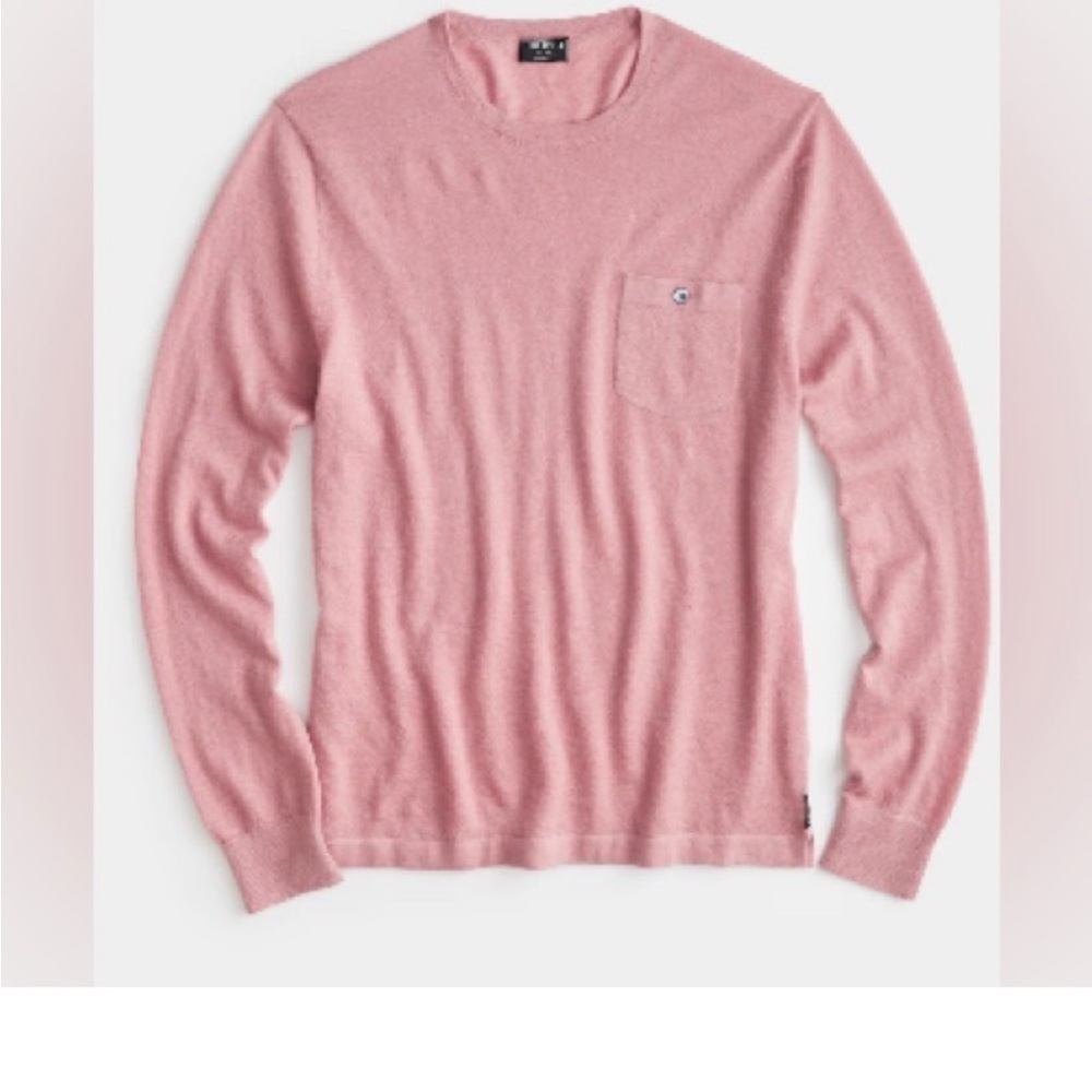 Todd Snyder Pink Crewneck Sweater with Chest Pocket
